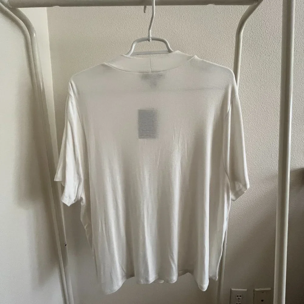 Forever 21 Plus Mock Neck Knit Crop Top — Ivory 2XL - Picture 3 of 7